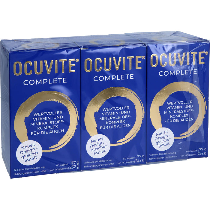 Ocuvite complete 12 mg Lutein wertvoller Vitamin- und Mineralstoffkomplex für die Augen, 180 pcs. Capsules