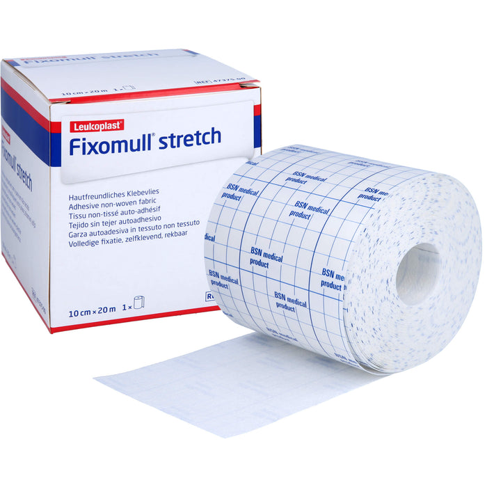 Fixomull Stretch 20 m x 10 cm hypoallergenes Klebevlies zur vollflächigen Verbandfixierung, 1 St. Pflaster