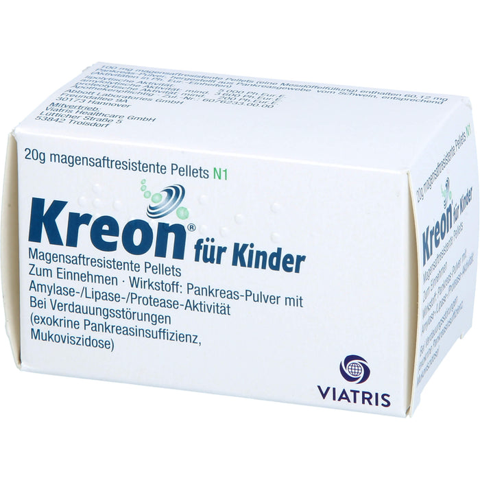 Kreon  für Kinder, Magensaftresistente Pellets, 20 g Poudre