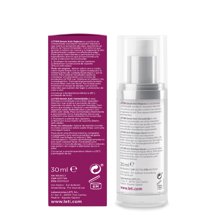 LETI SR Anti-Rötungen Serum - Hochkonzentriertes Serum zur Hautberuhigung bei sensibler oder geröteter Haut, 30 ml Solution