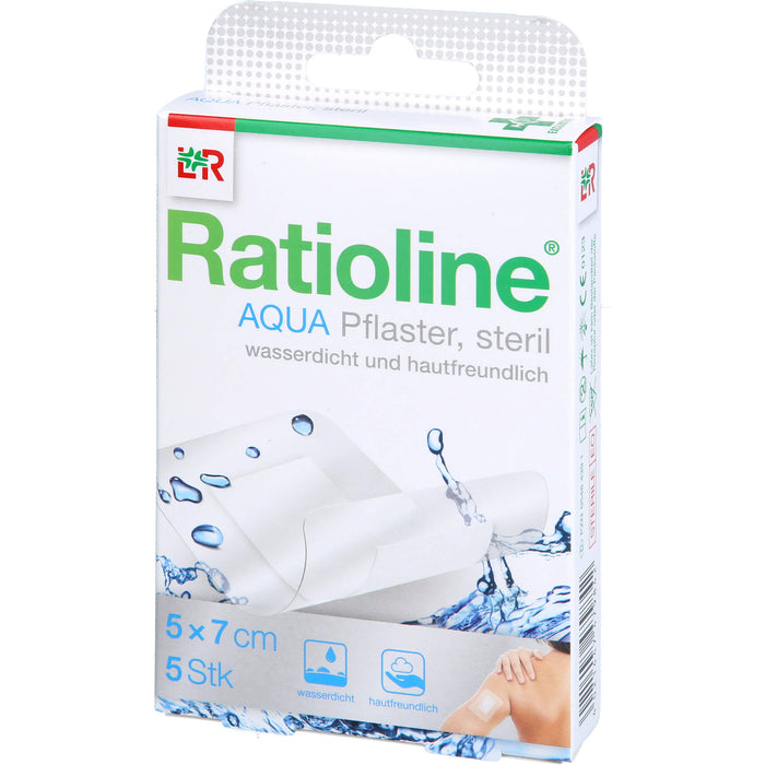 Ratioline aqua Duschpflaster plus 5x7cm steril, 5 pcs. Patch