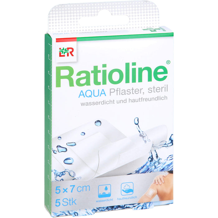 Ratioline aqua Duschpflaster plus 5x7cm steril, 5 pcs. Patch
