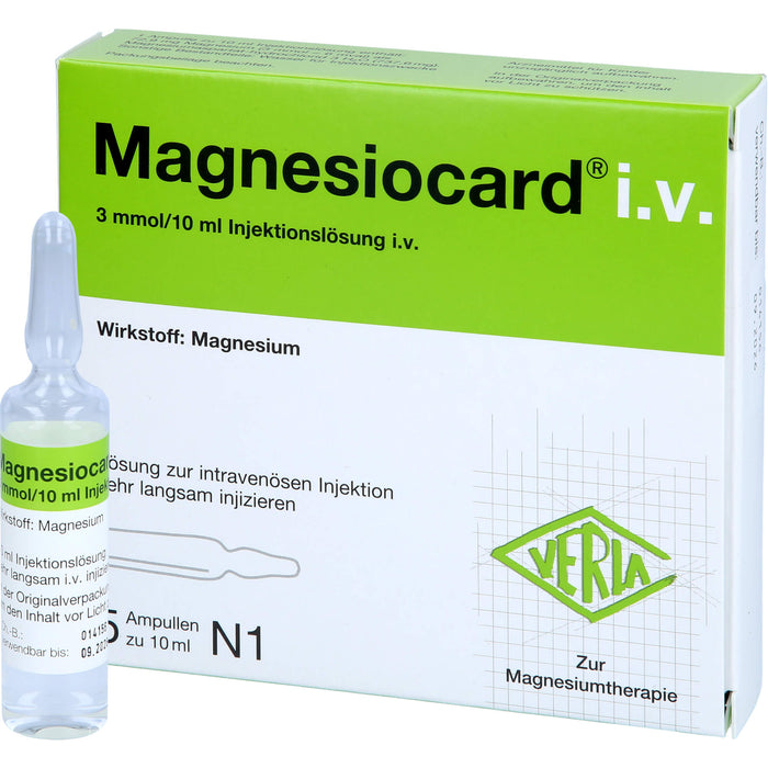 VERLA Magnesiocard i.v. Injektionslösung zur Magnesiumtherapie, 5 pcs. Ampoules
