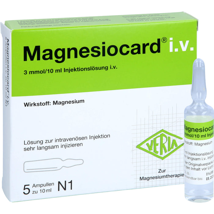 VERLA Magnesiocard i.v. Injektionslösung zur Magnesiumtherapie, 5 pcs. Ampoules