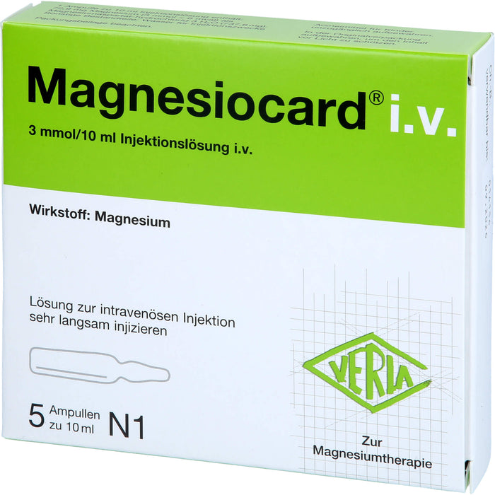 VERLA Magnesiocard i.v. Injektionslösung zur Magnesiumtherapie, 5 pcs. Ampoules