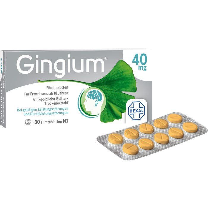Gingium 40 mg Filmtabletten, 30 pcs. Tablets