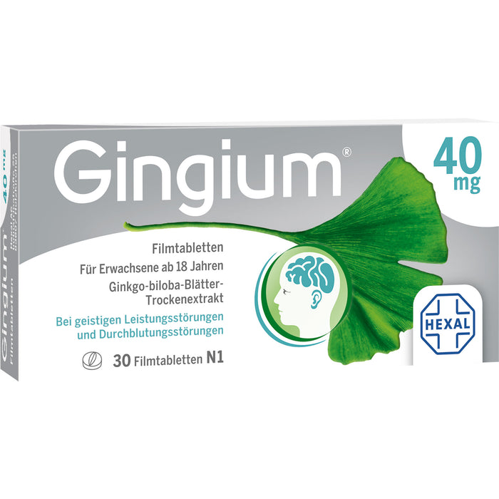 Gingium 40 mg Filmtabletten, 30 pcs. Tablets