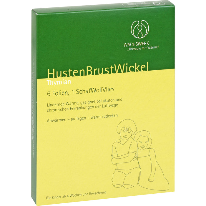 WACHSWERK Husten Brust Wickel Thymian 0,5% bei Erkrankungen der Luftwege für Säuglinge ab 8 Wochen, Kinder und Erwachsene, 6 pc Paquet