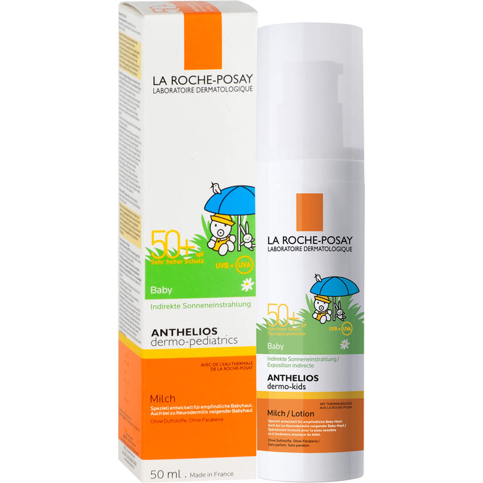 La Roche-Posay Anthelios Dermo-Kids LSF 50+ Baby-Milch hohe Verträglichkeit und extra wasserfest, 50 ml Creme