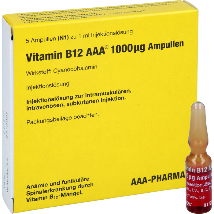 Vitamin B12 AAA  1000 µg Ampullen, 5 ml Lösung