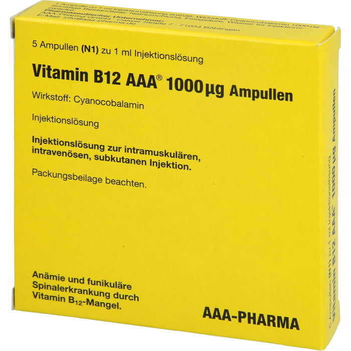 Vitamin B12 AAA  1000 µg Ampullen, 5 ml Lösung