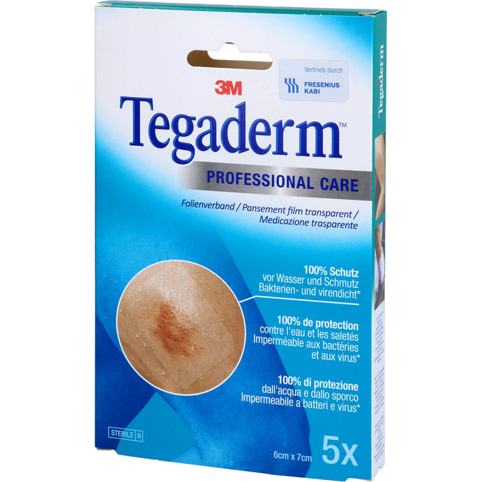 3M Tegaderm Film 6 x 7 cm atmungsaktiver Transparentverband, 5 pcs. Patch