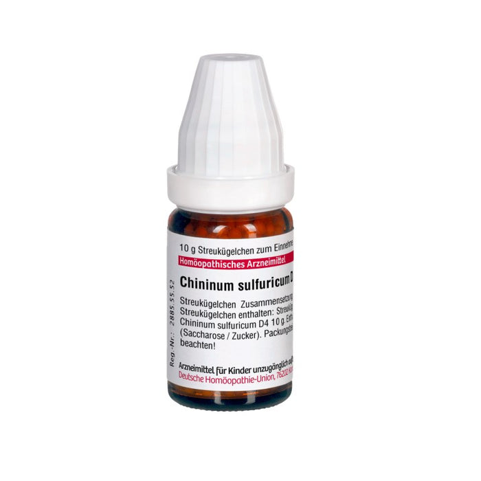 Chininum sulfuricum D4 DHU Globuli, 10 g Globules