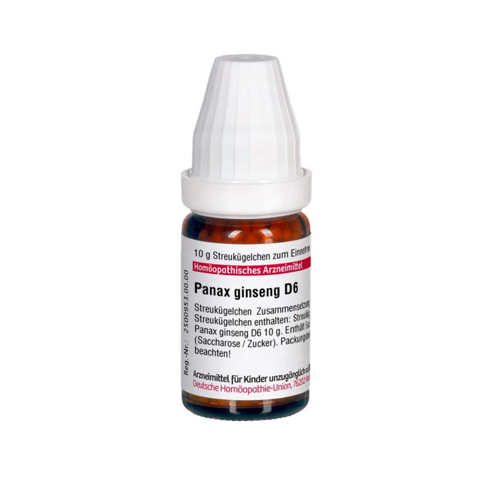 Panax ginseng D6 DHU Globuli, 10 g Globules
