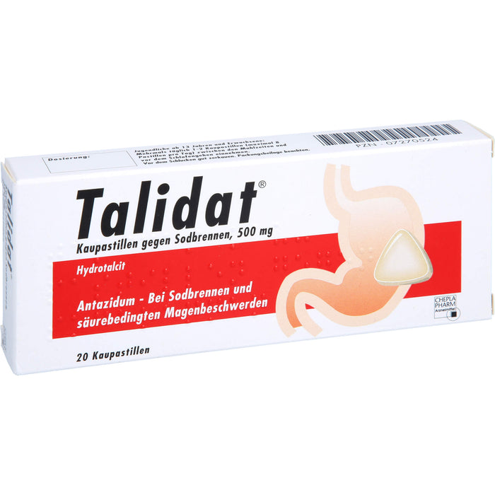 Talidat 500 mg Kaupastillen gegen Sodbrennen, 20 pcs. Pastilles