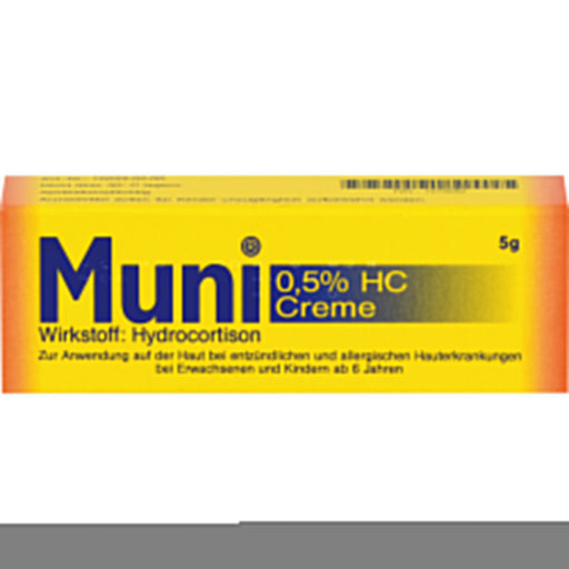 Muni 0,5% HC Creme bei entzündlichen und allergischen Hauterkrankungen, 5 g Creme