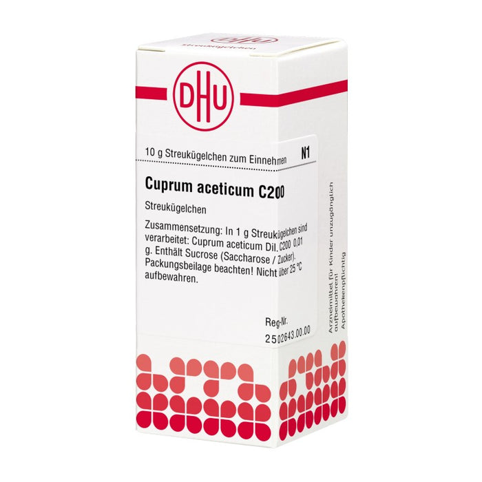 Cuprum aceticum C200 DHU Globuli, 10 g Globules
