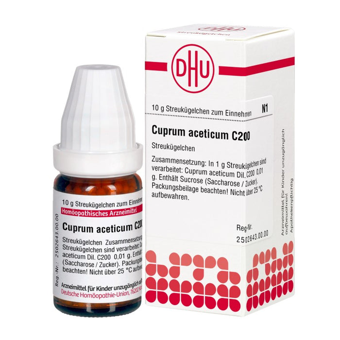 Cuprum aceticum C200 DHU Globuli, 10 g Globules