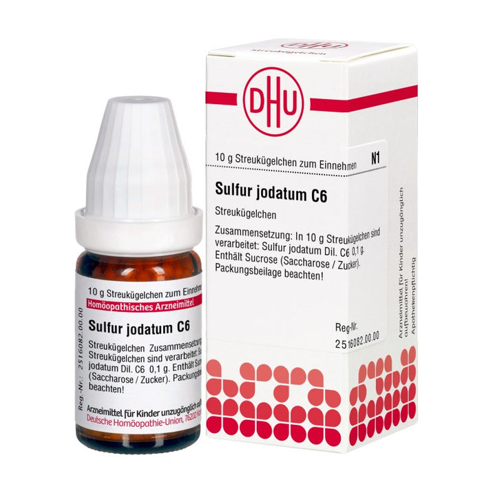 Sulfur jodatum C6 DHU Globuli, 10 g Globules
