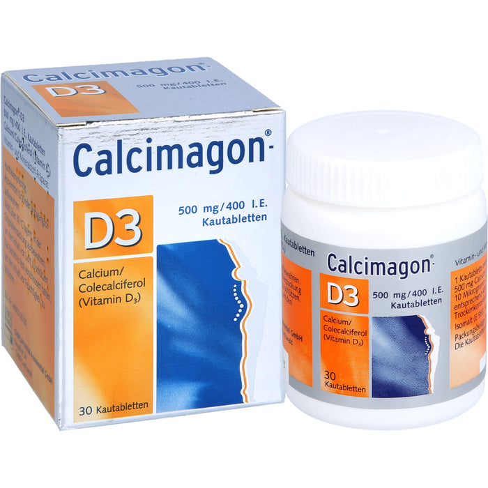 Calcimagon-D3 500 mg / 400 I.E. Kautabletten bei Vitamin D- und Calcium-Mangelzuständen, 30 pcs. Tablets