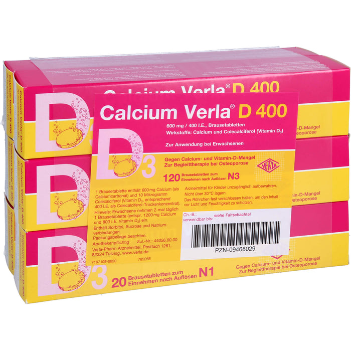 Calcium Verla D 400 Brausetabletten, 120 pcs. Effervescent tablets