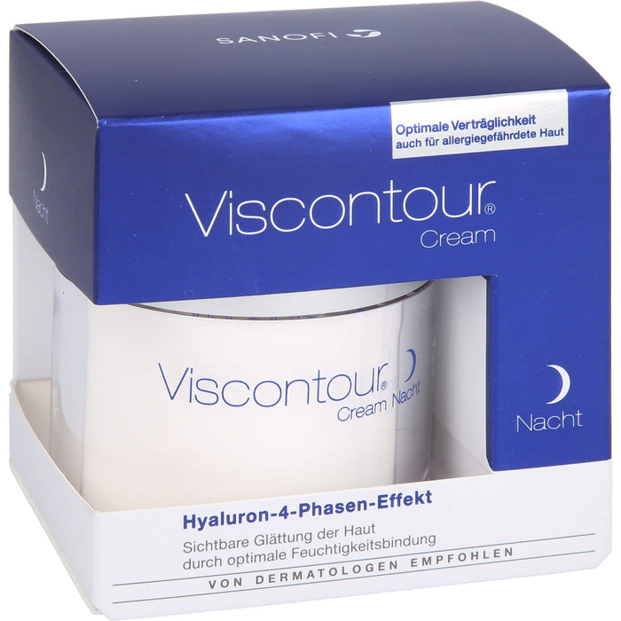 Viscontour Nachtcreme mit Hyaluron für eine sichtbare Glättung der Haut, 50 ml Cream