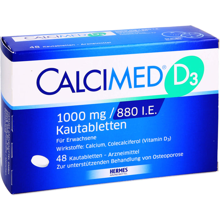CALCIMED D3 1000 mg / 880 I.E. Kautabletten, 48 pcs. Tablets