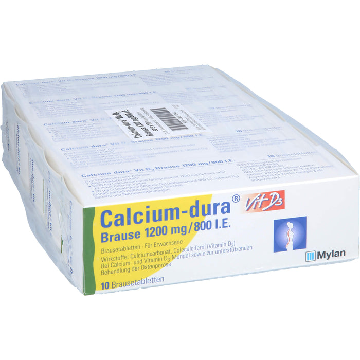Calcium-dura Vit D3 1200 mg/ 800 I.E. Brausetabletten zur unterstützenden Behandlung von Osteoporose, 50 pcs. Effervescent tablets