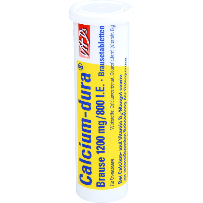 Calcium-dura Vit D3 1200 mg/ 800 I.E. Brausetabletten zur unterstützenden Behandlung von Osteoporose, 50 pcs. Effervescent tablets
