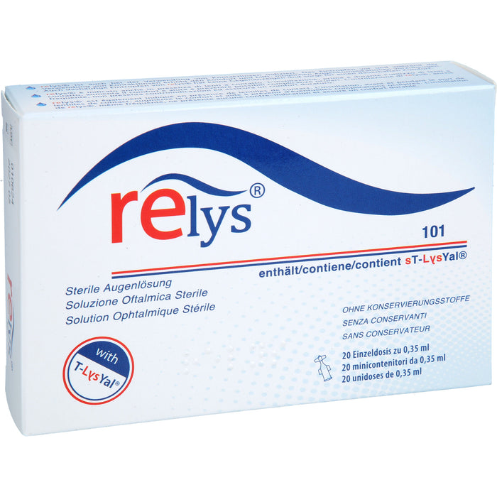 RELYS Augentropfen für tiefgehende Befeuchtung und Reizlinderung, 20 pc Pipettes à dose unique