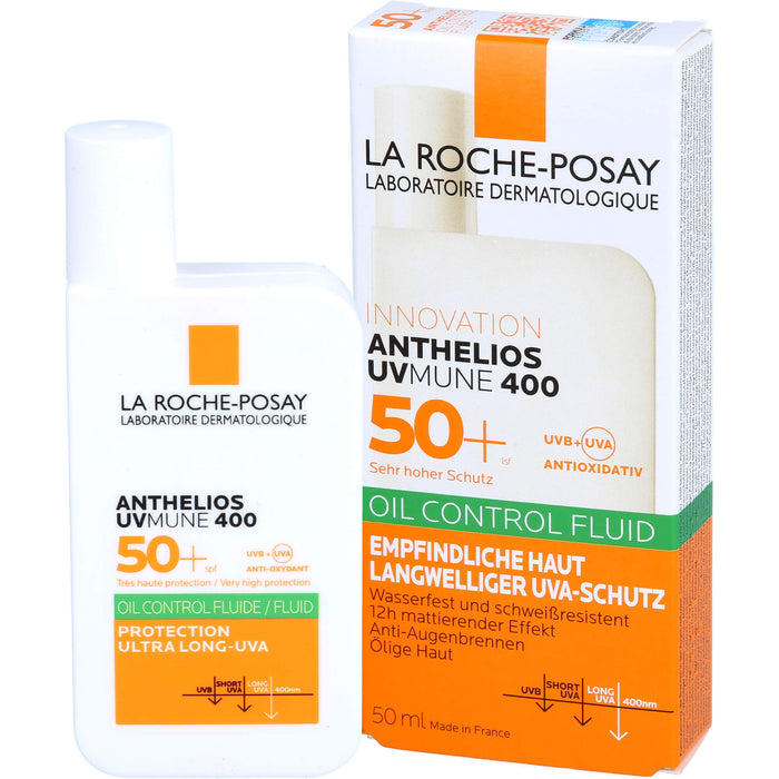 La Roche-Posay Anthelios Oil Control Fluid 50+ UVMune 400 für empfindliche Haut, 50 ml Cream