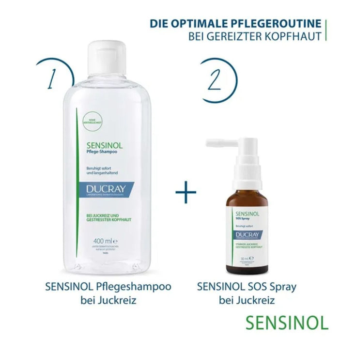 DUCRAY SENSINOL Pflegeshampoo bei Juckreiz und gestresster Kopfhaut, 400 ml Shampoing