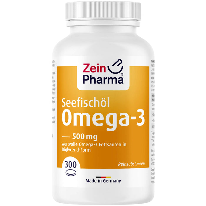 ZeinPharma Omega 3 Essence M 500 mg Softgel-Kapseln zur Unterstützung einer normalen Herz-Kreislauf-Funktion, 300 St. Kapseln
