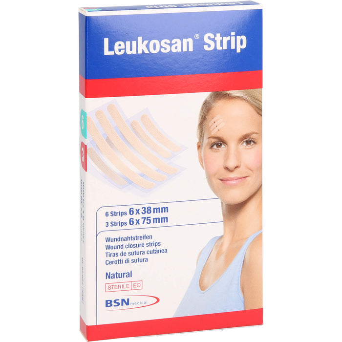 Leukosan Strip Natural Wundnahtstreifen steril, 2 St. Pflaster
