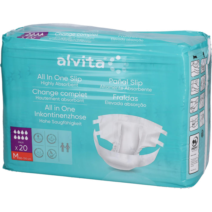 Alvita All-in-One Inkontinenzhose Maxi Medium für die Nacht, 20 pcs. Nappy trousers