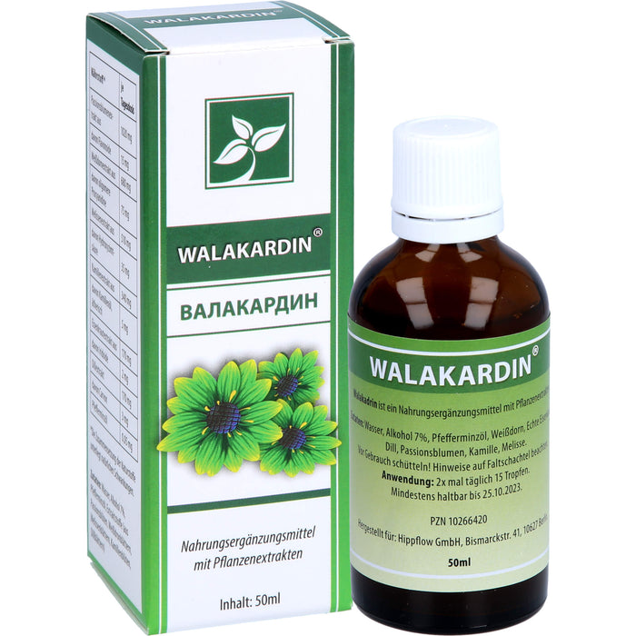 Walakardin Tropfen unterstützt das Herz-Kreislauf-System, 50 ml Solution