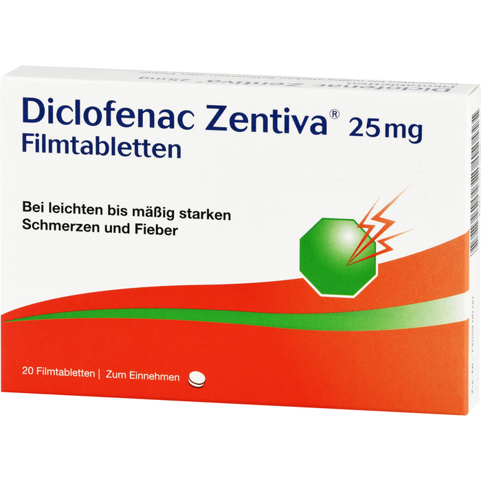 Diclofenac Zentiva 25 mg Filmtabletten, 20 pc Tablettes