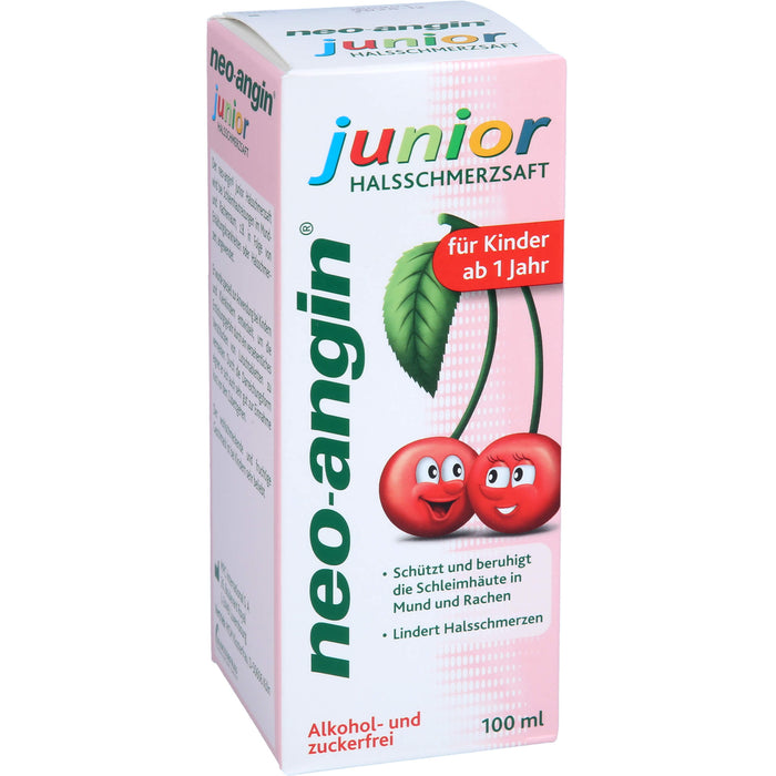 Neo-angin Junior Halsschmerzsaft für Kinder ab 1 Jahr, 100 ml Lösung