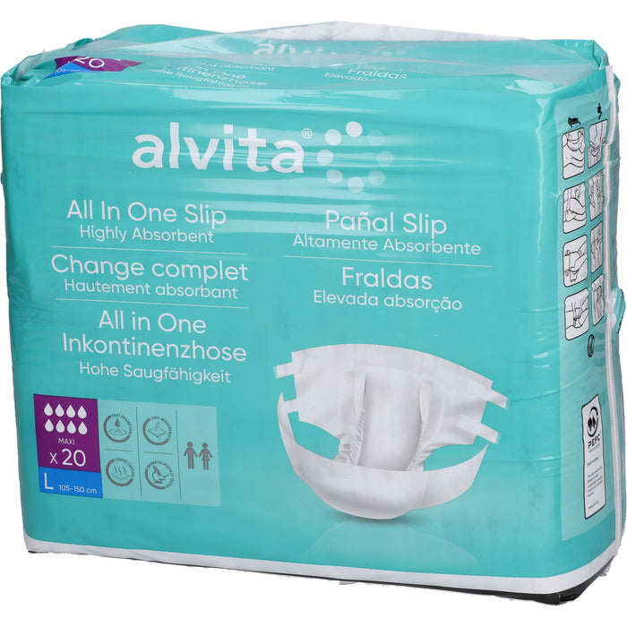 Alvita All-in-One Inkontinenzhosen Maxi Large Nacht, 20 pcs. Nappy trousers
