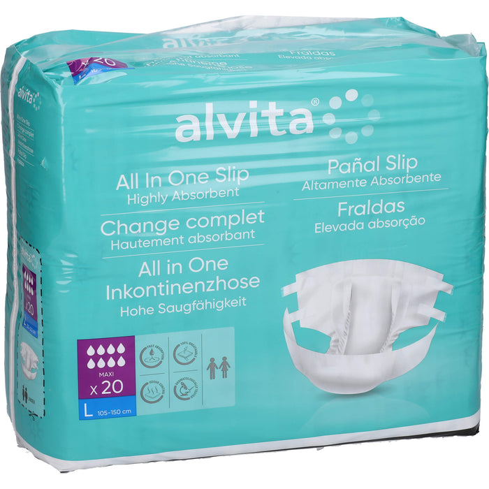 Alvita All-in-One Inkontinenzhosen Maxi Large Nacht, 20 pcs. Nappy trousers