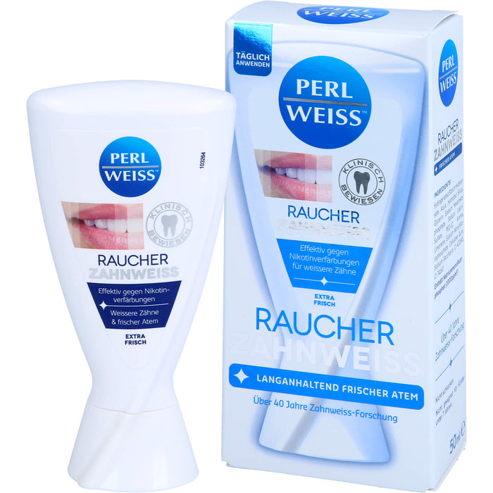 PERLWEISS Raucher Zahnweiss gegen Nikotin-Verfärbungen, 50 ml Zahncreme