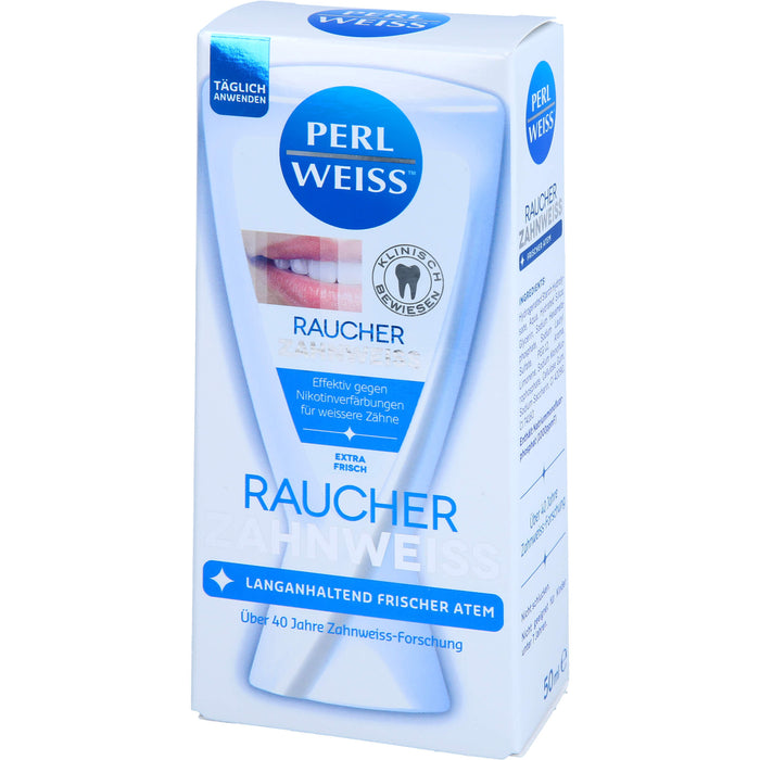 PERLWEISS Raucher Zahnweiss gegen Nikotin-Verfärbungen, 50 ml Zahncreme
