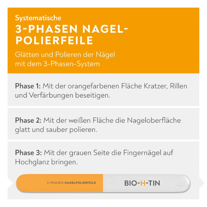 BIO-H-TIN Systematische 3-Phasen Nagelpolierfeile, 1 pcs. File