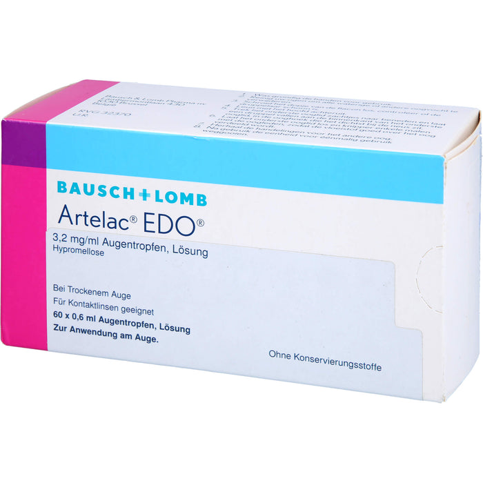 Artelac EDO kohlpharma Augentropfen bei trockenem Auge, 60 pcs. Single-dose pipettes