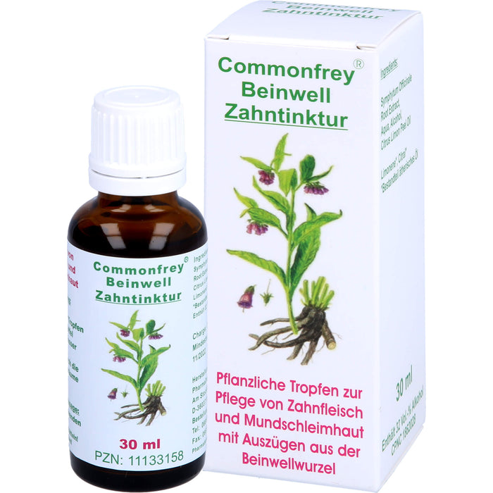 Commonfrey Beinwell Zahntinktur zur Pflege von Zahnfleisch und Mundschleimhaut, 30 ml Solution