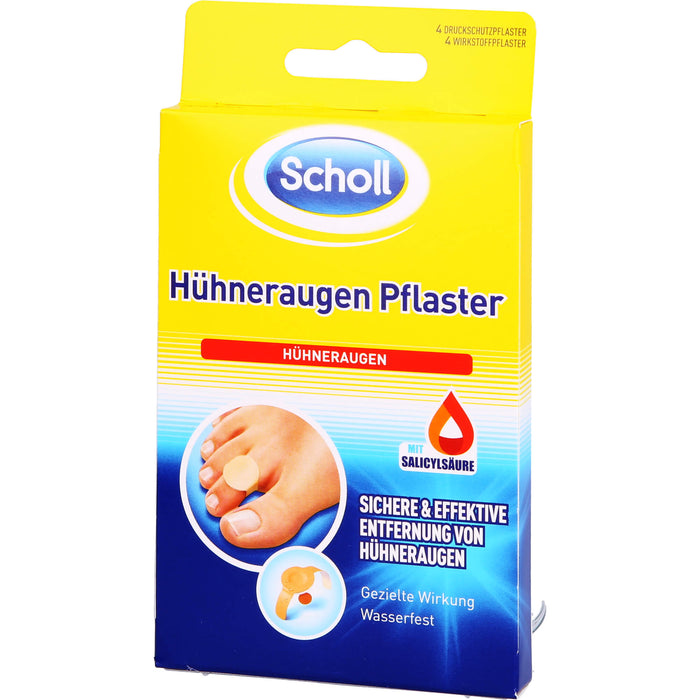 Scholl Hühneraugen Pflaster sichere und effektive Entfernung, 4 pcs. Patch