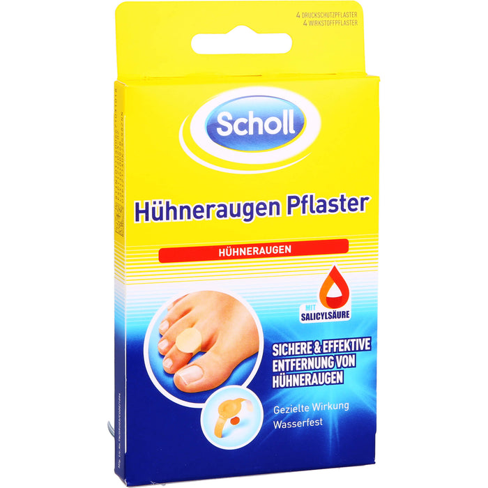Scholl Hühneraugen Pflaster sichere und effektive Entfernung, 4 pcs. Patch