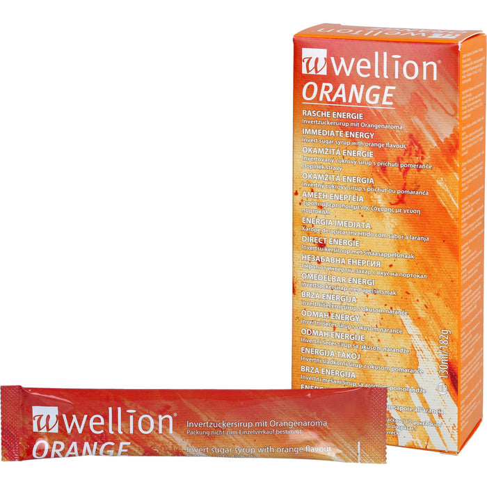 Wellion Orange Invertzuckersirup 13 ml Lösung für schnelle Energie, 10 pcs. Solution