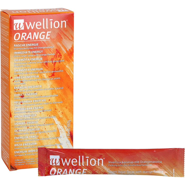 Wellion Orange Invertzuckersirup 13 ml Lösung für schnelle Energie, 10 pcs. Solution