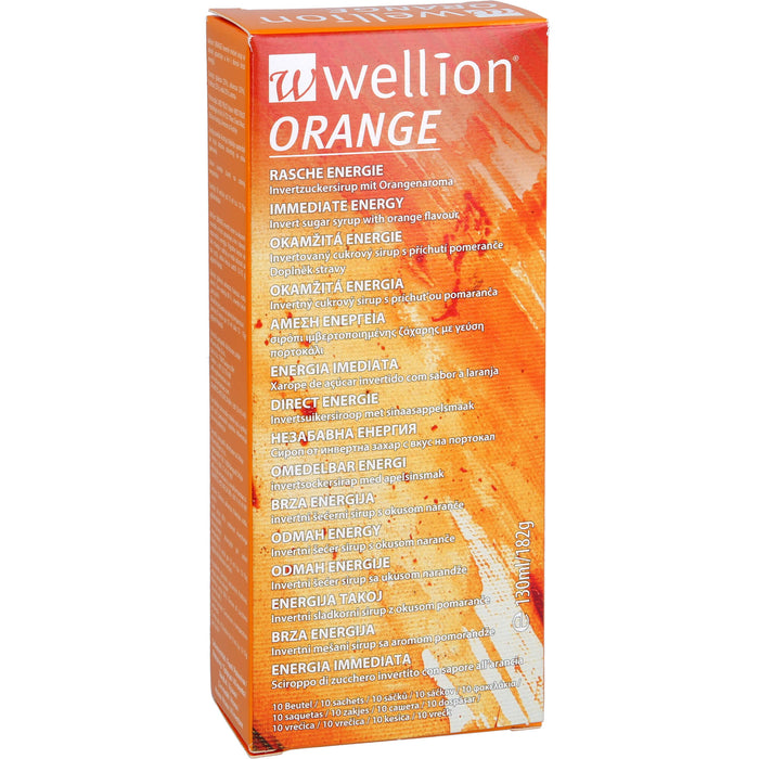 Wellion Orange Invertzuckersirup 13 ml Lösung für schnelle Energie, 10 pcs. Solution